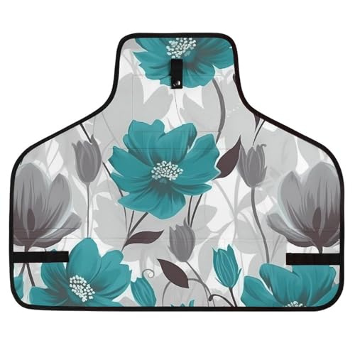 Delantal con diseño floral y 8 bolsillos ajustable miniatura 1