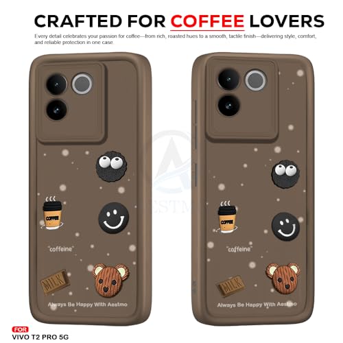 Image of AESTMO Back Case Cover for Vivo T2 Pro 5G / iQOO Z7 Pro 5G | Coffee Silicone Case | Full Body Protection | Camera Protection Back Cover for Vivo T2 Pro 5G / iQOO Z7 Pro 5G (Brown)