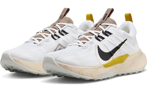 NIKE Tênis masculino de corrida baixo, Branco, preto, cáqui enxofre vívido, 9.5