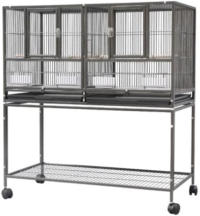 Pet Large Centre Divided Flight Bird Cage & Removable Rolling Stand-160CM