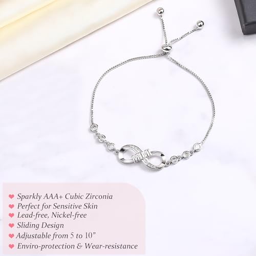 Lamyba Mimi/Gigi/Daughter Gifts, Mimi/Gigi Bracelet for Grandma for Mother's Day, Perfect Presents for Grandma, Infinity Love Heart Bracelets for Women4