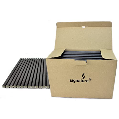 Pajitas de papel, ecológicas, biodegradables, paquete de 200 unidades, 8 mm x 220 m, no plásticas, reciclables y compostables, pajitas negras, perfectas para fiestas Cover