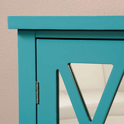 Sauder Harbor View Accent Storage Cabinet, Caribean Blue Finish #TOP7