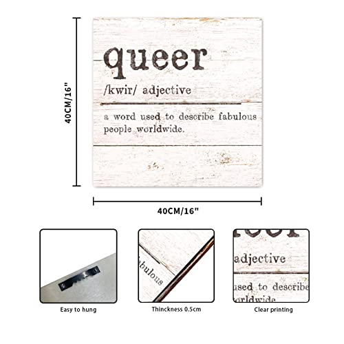 Panneau mural bois Queer Definition pour salon chaleureux