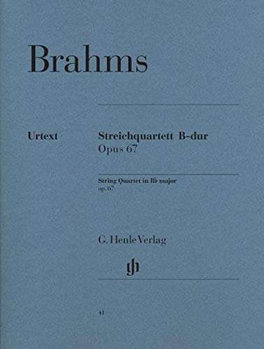 HENLE VERLAG BRAHMS J. - STRING QUARTET BB MAJOR OP. 67 Klassische Noten Streichensemble