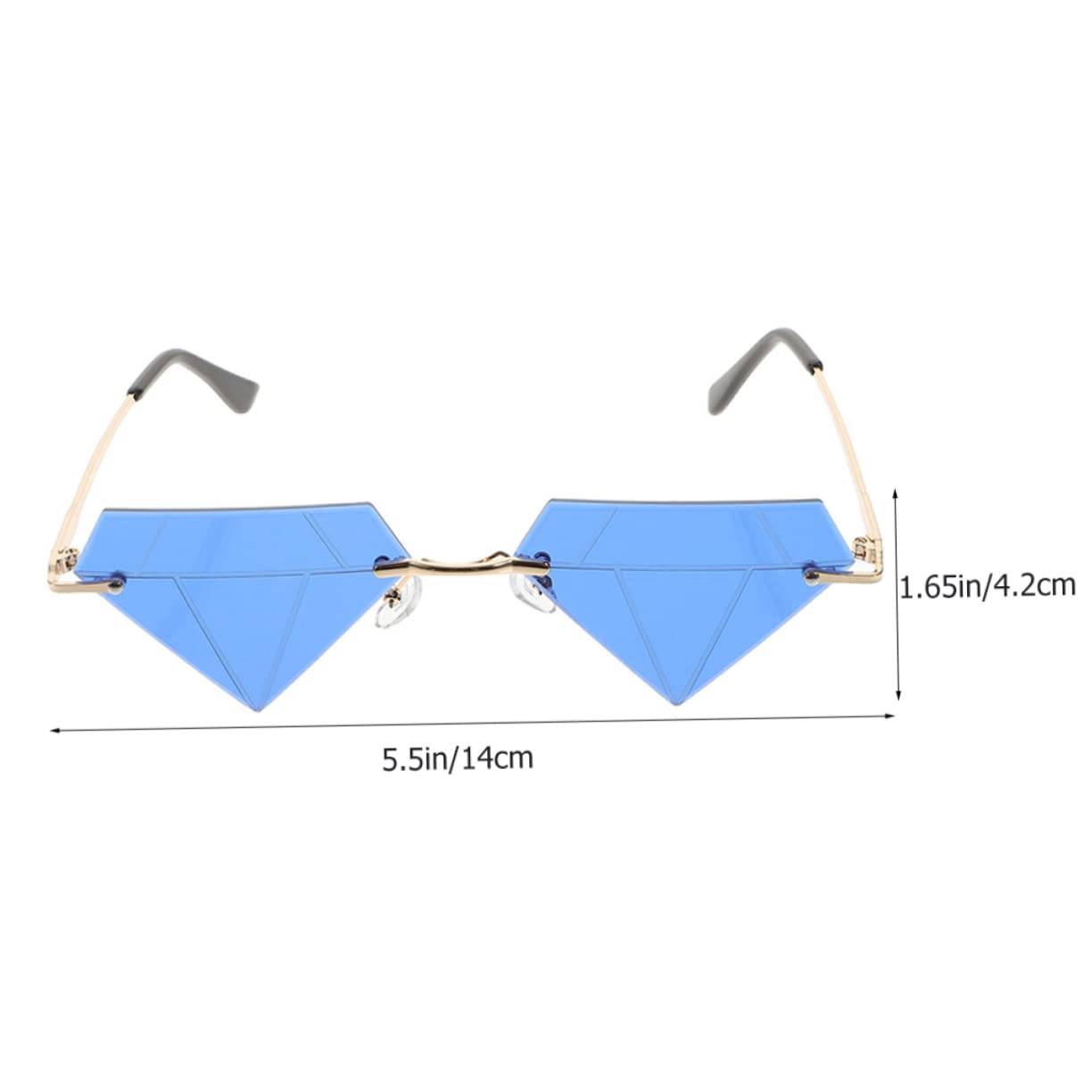 VALICLUD Sunglasses 2pcs Rimless Glasses for Women Unique Party Glasses Frameless Eyeglasses Disco Party Accessory