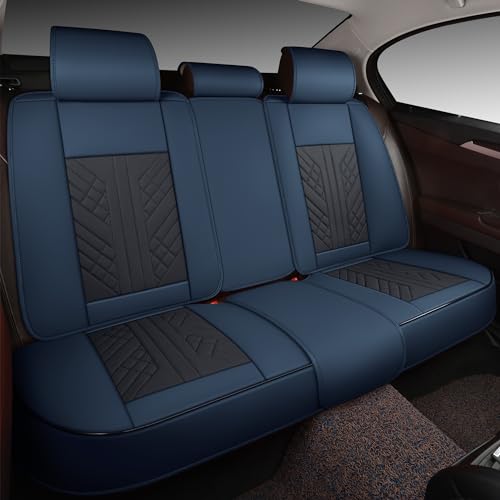 Image of GXT Bench Seat Cover, Premium Faux Leather Bench Seat Covers for Trucks - Universal Fit for Most Sedans SUV Pick-up Truck, Durable for Long Lasting Protection(Blue and Black)