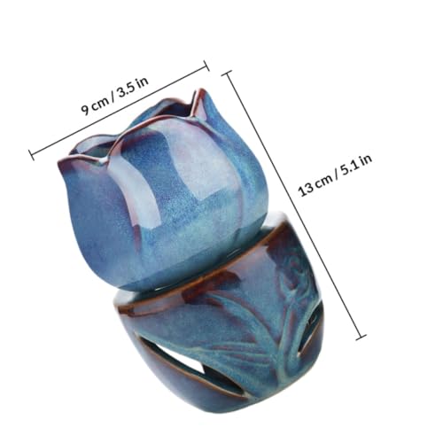 Brûleur à arômes en céramique bleu diffuseur huiles essentielles - 3