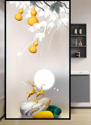 Vinilos para Cristales 50X90CM Paisaje Vinilo Adhesivo Cristal Translucido,Vinilos Adhesivos para Cristales,Vinilo Ventana,Vinilo Mampara Ducha,Window Film Anti UV