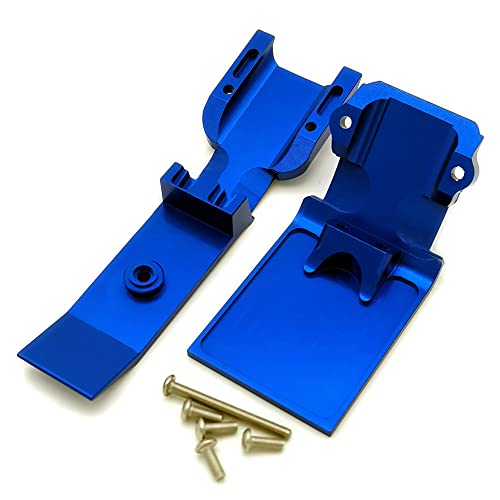 Aluminum Front Skid Plate - 2pcs Set Blue for Traxxas 1/10 E-Revo Revo Summit Slayer Pro 4x4 5337