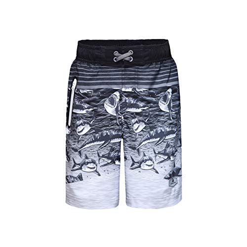 Rokka&Rolla Boys' 4-Way Stretch Swim Trunks Board Shorts Bathing Suit Swimwear with Mesh Lining, UPF 50+
