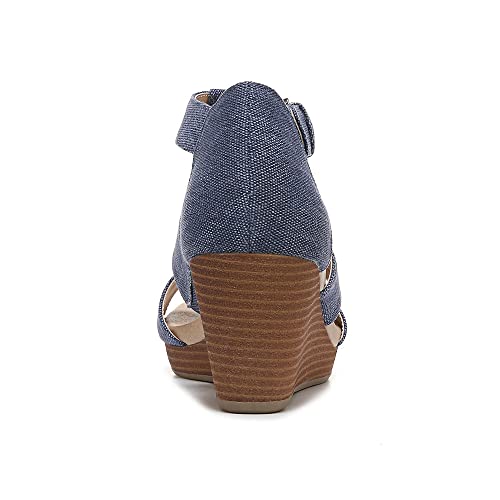 Dr. Scholl's Shoes Women's Barton Wedge Platform Sandal,Dark Blue Denim Fabric,11 #TOP6