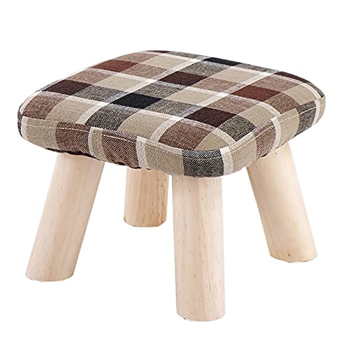 Tabouret cube avec tabouret de table basse en bois massif lavable facile à nettoyer Petit banc...