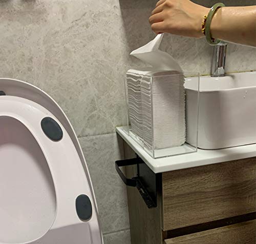 Cq acrylic Countertop Paper Towel Dispenser,Folded,Clear Guest Towel Napkin Holder, Suitable for Z-fold, C-fold or Multi-Fold Paper Towels,Pack of 1
