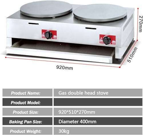 40 cm große Gas-Crêpe- und Pfannkuchenmaschine, heiße Grillplatte mit erhöhten Kanten, antihaftbeschichtet, Omelettes, heiße Pfannenmaschine und Utensilien, köstliche Frühstückomeletts ( Color : Style – Bild 3