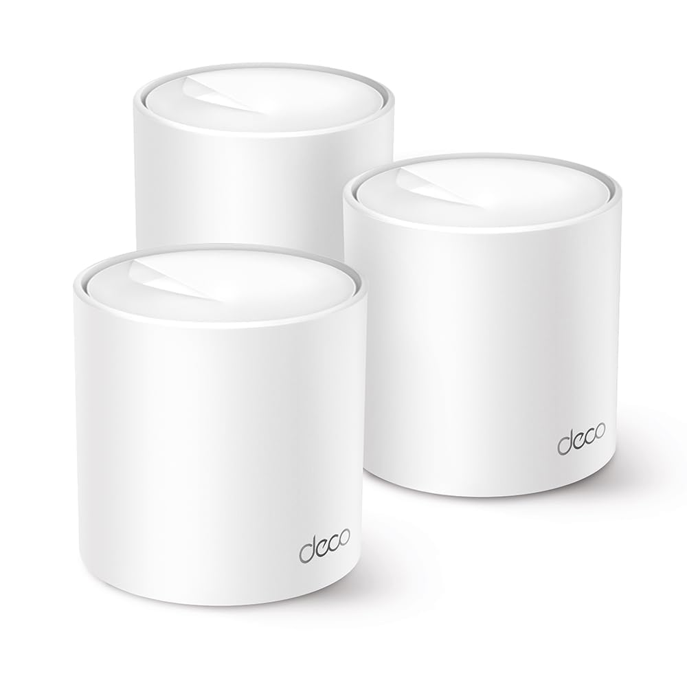 TP-Link Deco X10 3-pack , AX1500 Mbps, 520 m²'ye kadar Kapsama Alanı, 120 Cihaza Kadar Bağlantı, Gigabit Portlu, Mobil Uygulama ile Kolay Kurulum,Yapay Zeka Destekli Wi-Fi 6 Mesh Sistemi