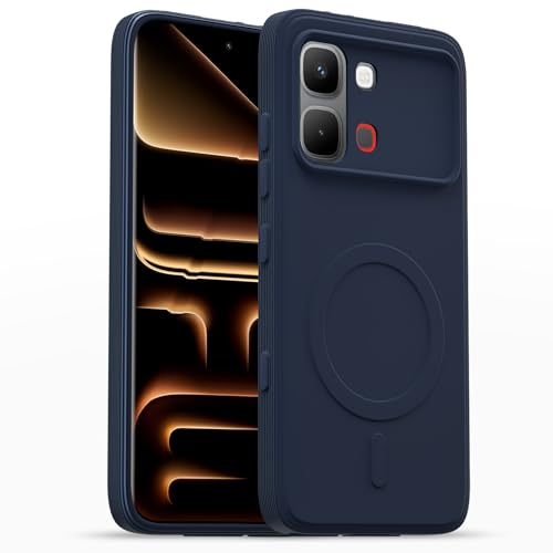 Image of Pikkme Back Cover for Infinix Note Edge 5G Soft Matte Silicone Mag-Safe Design (Mag-Safe Not Support) Camera Protection | Slim Fit Bumper Cover (Blue)