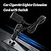 3Ft Car Cigarette Lighter Extension Cord with On Off Switch & Dust Cap,12V Cigarette Lighter Socket with 18AWG Extension Cable & 15A Fuse,Cigarette Lighter Plug Fit for Air Compressor (1 Tuo 1)