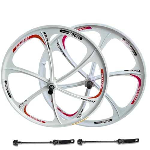 ZCXBHD 26" ܂肽ݎ]ԗp }OlVE BMX zC[Zbg 6 {X|[N s[X\ ]ԃfBXNu[LΉ 100/135mm nu 6-9[^[(White-Red,Pair)