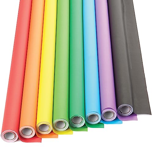 Baker Ross FE437 Super Poster Display Rolls Value Pack - Pack of 8 Rolls, School Supplies, Classroom Display Paper, Backing Paper