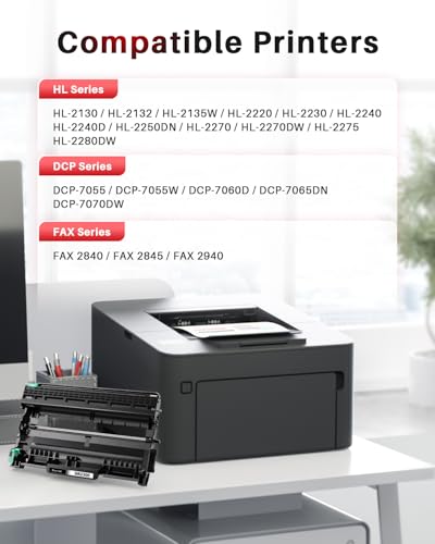 Halloya DR2200 DR-2200 Trommeleinheit kompatibel für Brother DCP-7055 DCP-7060D DCP-7065DN Brother HL-2135W HL-2130 HL-2132 HL-2140 DR-2200 DR 2200 Drum Trommel(1 Pack)