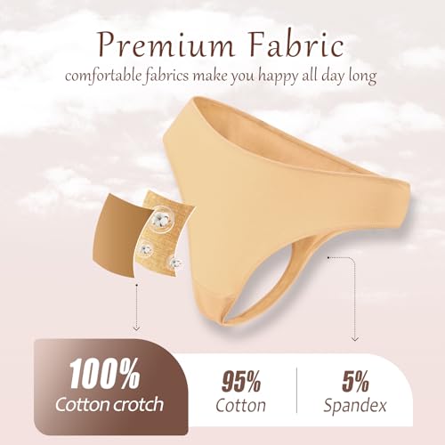 Image of READY TO LOVE Cotton Underwear for Women Pack Breathable Thongs for Women Sexy Stretch Soft Womens Panties Thong XS-XL