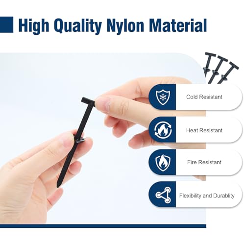 50 PCS Nylon Universal Cable Tie Buckle, Multi-Functional Black Zip Ties with Pin & Button, Snap-Fit Nylon Fastening Clip for Car Repairs,Home,Garden,Workshop - image 4
