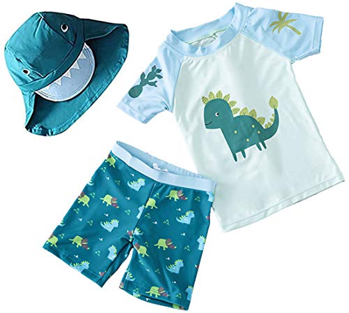 Baopteil Baby Toddler Boys Two Pieces Swimsuit Sets Kids Boy Bathing Suit Rash Guards Sunsuit Swimwear With Hat Upf 50+ Fba (Green, 9-18 Months) #TOP2