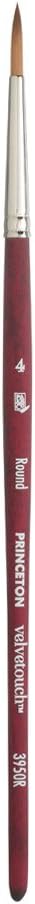 Princeton Velvetouch Round Brush, Synthetic, Short Handle, Size 4, 1 Count