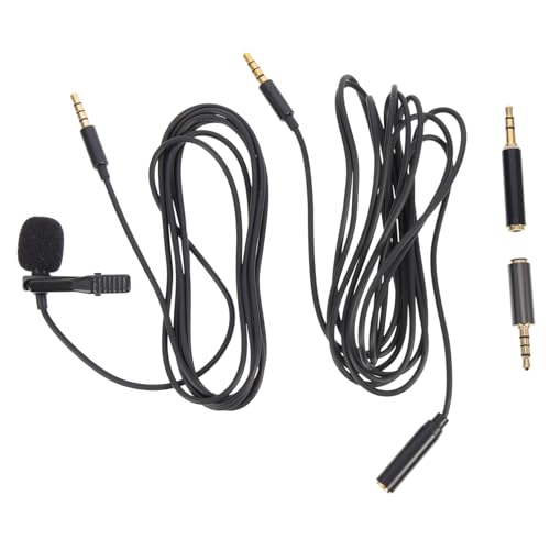 Abaodam 2sets Microphone Interview Kit Omnidirectional Mic for Phone Laptop and Camera Extension Cable for Vlogging Recording and Live Streaming