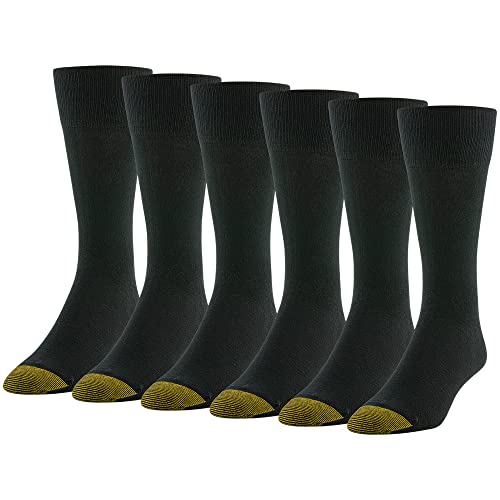 GOLDTOE Men's Cambridge Crew Socks, 6Pairs, Black, Large Amazon price tracker / tracking