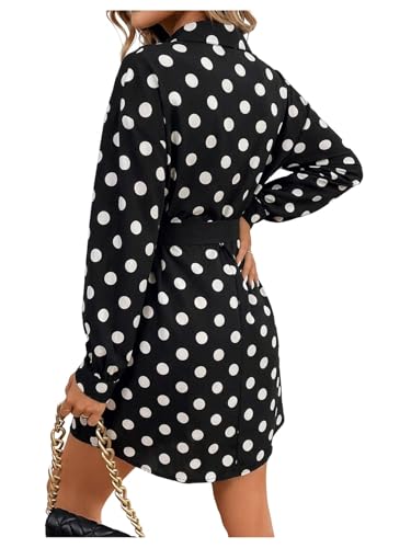 Image of SweatyRocks Women's Metallic Gold Long Sleeve Dresses Collar Shirtdress Casino Night Party Outfit