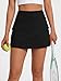 Caracilia Tennis Skirts for Women | High Waisted Athletic Skort, Layered Golf Workout Skirt with Shorts Black Large