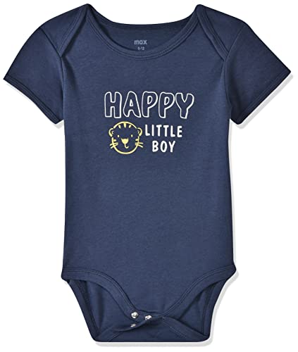 Image of Max Baby boys Printed Anti-Bacterial Bodysuit - Pack of 4