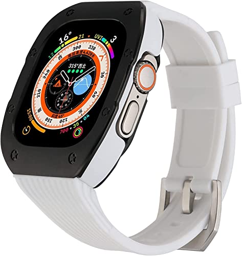 Kit Modification Bracelet Acier et Coque Métal pour Apple Watch 44mm Coloris Agate