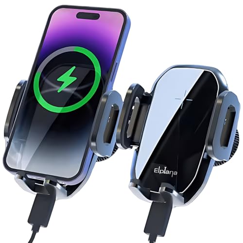 Wireless Car Charger 15W Auto-Clamping Air Vent Car mount Universal Compatibility for iPhone Samsung Galaxy Google Pixel Huawei Xiaomi OnePlus LG & Other Wireless Charging Smartphones