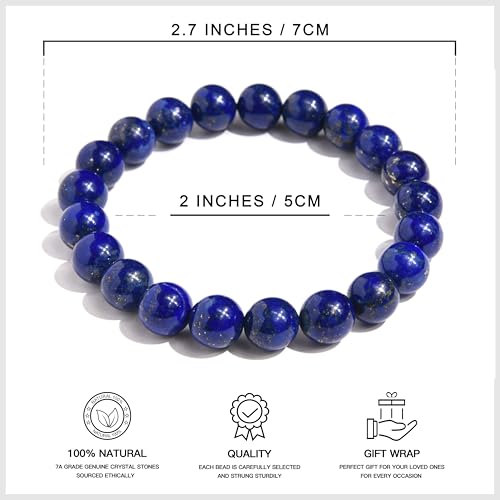 ILLUMINIA 5A Grade Natural Crystal Gemstone Bracelet | Healing Energy Charged Quartz Stone Bead | Handcrafted Stretch Bracelet for Women Men Teens2