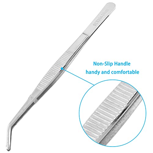 image for Bonsicoky 1Pcs 8 Inch Stainless Steel Tweezer, Long Tweezers with Prec
