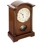 Bulova Dalton Chiming Pendulum Table Clock - Walnut Finish - Gold-Tone Accents