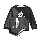 adidas Unisex Baby I Bos Jog Ft Pants Set, Top:black/White Bottom:black/White, 74 EU