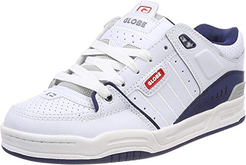 Image of Globe Fusion Skateboard Shoes, White White Blue 0, 7.5 UK