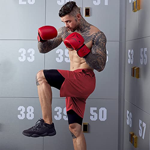 Image of OEBLD Mens Athletic Shorts 2-in-1 Gym Workout Running 7'' Shorts with Towel Loop
