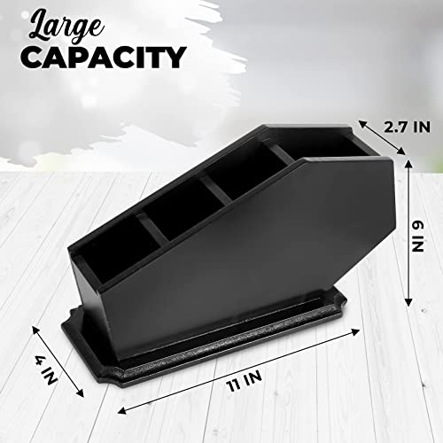 CEFRECO Coffin Brush Holder, Gothic Wooden Makeup Organizer for Vanity - Image 3