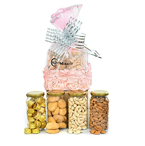 Image of NUTRI MIRACLE Diwali Dry Fruits Gift Hamper | Corporate Gift Basket for Employees and Clients Included Diwali Greeting Card.