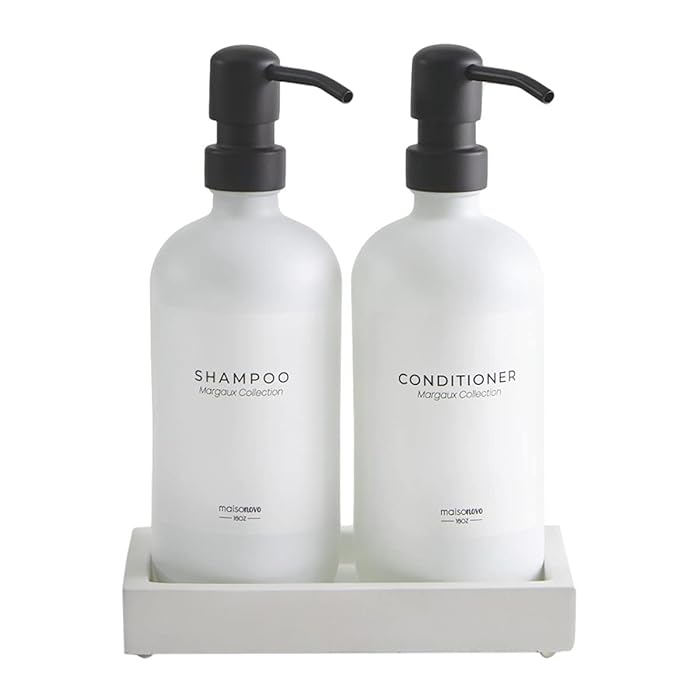 Buy MaisoNovo Glass Soap Dispenser with Pump and Concrete Tray