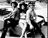 Posterazzi Tom Wopat Catherine Bach And John Schneider On Car In The Dukes Of Hazzard Black And White Photo Print (8 x 10) - Item # MVM50868