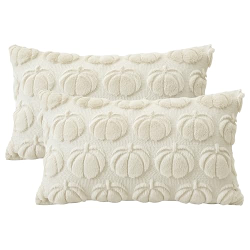 JOTOM Fall Cushion Covers 40x60cm Set of 2 Pumpkin Autumn Thanksgiving Decorative Throw Pillow Covers Soft Plush Faux Fur Pillow Case for Home Bedroom Couch Sofa Decor (Cream Beige) - Cosy Home Interiors JOTOM Fall Cushion Covers 40x60cm Set of 2 Pumpkin Autumn Thanksgiving Decorative Throw Pillow Covers Soft Plush Faux Fur Pillow Case for Home Bedroom Couch Sofa Decor (Cream Beige) - Image 9
