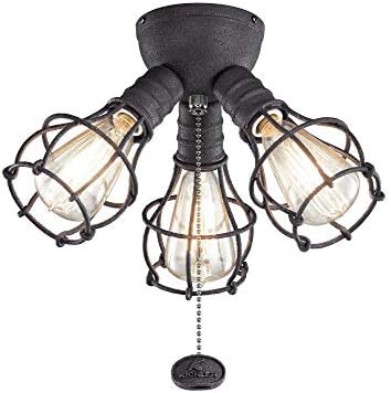 Miniatura 2 de Lighting 380041DBK - Kit de luces industriales para ventilador de techo de 4 W, 3 LED, con inspiraciones utilitarias, 6.75 pulgadas de alto por