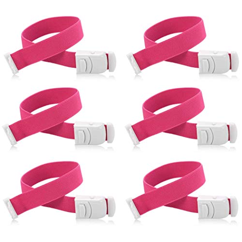 Image of 6-Pack Tourniquet Elastic First Aid Quick Release Medical Sport Emergency Tourniquet Buckle Band Rose Red 6PCS