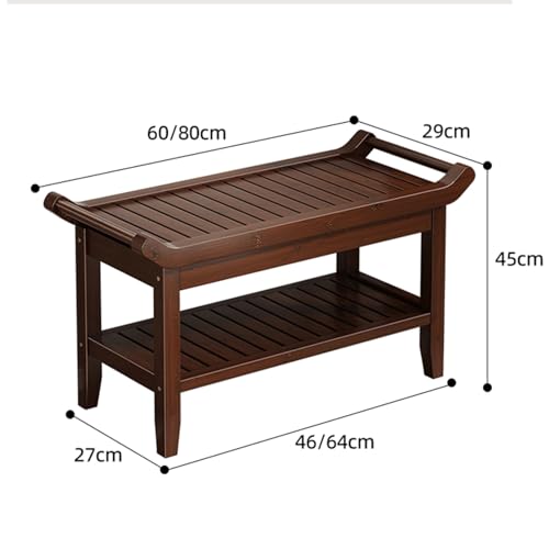 Banc à chaussures en bois massif véritable noyer finition premium B